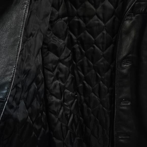 Wilsons Leather Mens XL Jacket Grunge Workwear Biker Black Tear On Right Arm - Picture 6 of 9